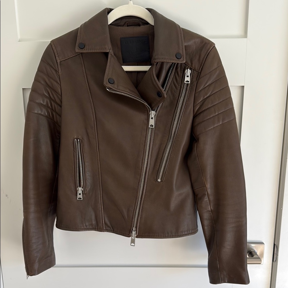 All Saints Brown Leather Jacket